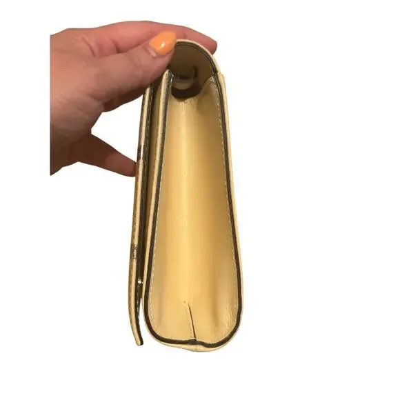 Valentino Bags By Mario Valentino Lena Lavoro Gold Womens Cream Clutch VDA270 - Picture 7 of 8